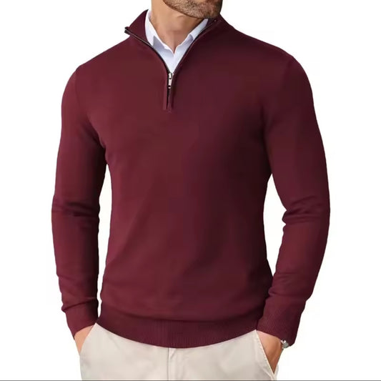 WOOL QUARTER ZIP SWEATER